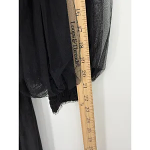 TOV Los Angeles Black Velvet Lace Maxi Dress Size 38 US 6 Small Witchy Victorian thumbnail 13
