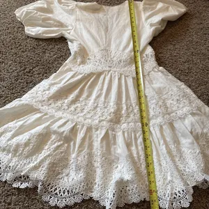 Endless Rose‎ Lace Trim Puff Sleeve Minidress White Sz S Coquette Cottage Core thumbnail 9