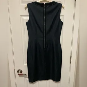 *Tahari Black Sleeveless Exposed Zipper Denim Size Small Sheath Mini Dress thumbnail 11