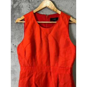 J.Crew Structured Linen Blend Sheath Dress Orange Minimalist Quiet Luxury 10 New thumbnail 2