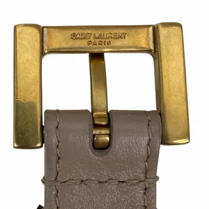 Saint Laurent Cassandre Logo Belt Square Buckle Leather Beige Size 90/36 thumbnail 9