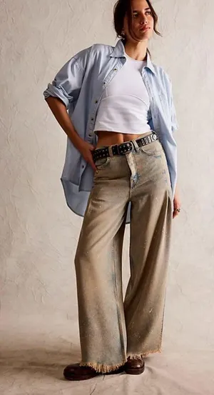 🆕 Free People | We The Free | Old West Slouchy Jeans | Size: 26 thumbnail 3