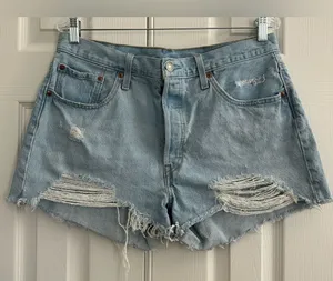 Levi’s denim distressed 501 shorts size 33 thumbnail 1
