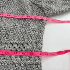 Aran crafts merino wool Long Button‎ Cable gray sz M Size M thumbnail 4