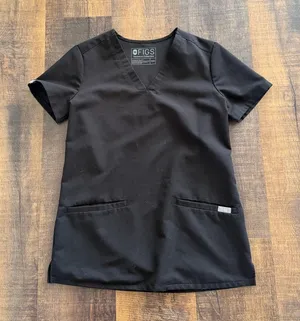 FIGS Casma Three Pocket Scrub Top Black Gray Size XXS thumbnail 1