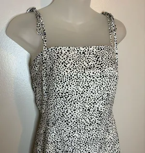 SHEIN Knot Strap Shirred Back Dalmatian Print Slip Dress Size XS thumbnail 3