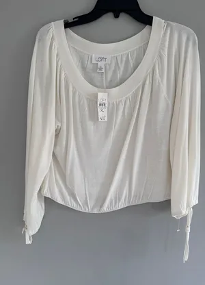 Ann Taylor Loft Fine Gauge Knit Sweater Neck Elastic Waist thumbnail 1