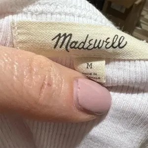 Madewell Tank Top Womens M White Ribbed Halter Neck Sleeveless Stretch thumbnail 6