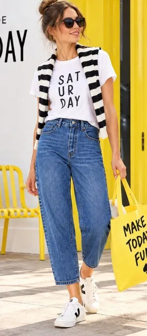 Kate Spade Saturday Cropped Jeans Women's 27 Blue 100% Cotton Barrel Leg thumbnail 1
