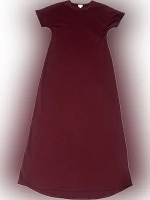 LuLaRoe Deep‎ Burgundy Maxi Tee Dress thumbnail 1