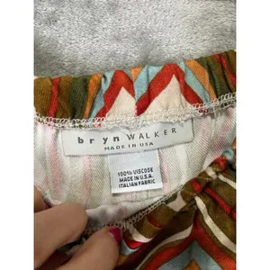 Bryn Walker Geometric Print Wide Leg Pull On Pants Artsy Boho Large Lagenlook thumbnail 5