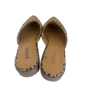 Women's Leopard Print Pointed Toe Mule Heels Slip-On Beige/Black 7.5 boho indie thumbnail 2