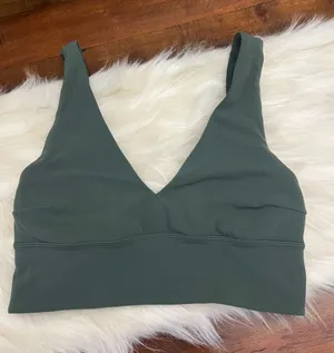 Lululemon Align V-Neck Bra 6 Dark Forest Light Support C/D Cup Nulu No Pads thumbnail 1