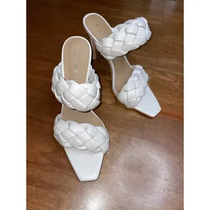 Alias Mae High Heels Isla Mules in Bone 38 7 Womens Braided Sandals thumbnail 6