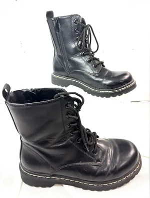 Torrid 8WW Combat Moto Boots Lug Sole Lace Up n Zip in Black - Wide thumbnail 1