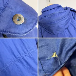 Vintage Eddie Bauer Coat Down FLAWS Women Parka Blue Hooded Winter Coat Medium thumbnail 8