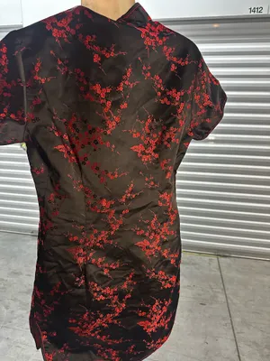 New Qipao Cheongsam Dress Black Red Floral thumbnail 9