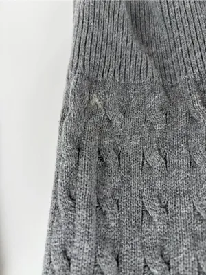 American Eagle y2k 90s 2000s grey long sleeve cable knit sweater size small thumbnail 5