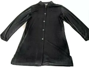 Paragon Large Black  Polyester Blend  Button Down Jacket Dress 22h thumbnail 1