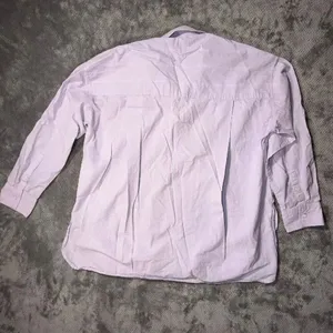 Madewell XS Lavender Button Down Long Sleeve Striped Pocket Shirt 100% Cotton #1 thumbnail 9