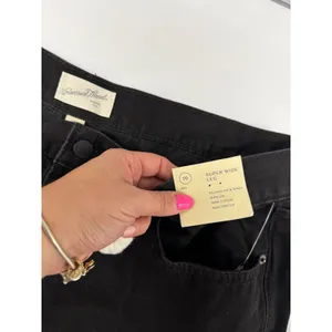 Universal Thread Super Wide Leg Black Jeans Womens 16 Reg 100% Cotton High Rise thumbnail 2