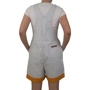 Vintage 90s Bum Equipment Jeans Khaki & Orange Denim Overall Shorts thumbnail 3