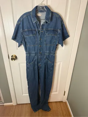 Free People Marci Denim Jumpsuit Blue S thumbnail 2