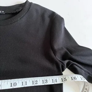 Zara Black Ruffle Tiered Long Sleeve Crewneck Midi Dress size L thumbnail 5