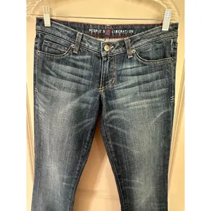 People's Liberation Tanya Boot Cut Low Rise Medium Whisker Jeans Women's Sz 26 thumbnail 5