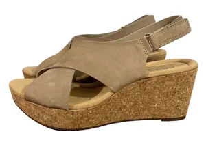 Clarks Annadel Eirwyn Wedge Leather Women's Sandal Size 10W #495 thumbnail 1
