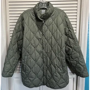 32 Heat Puffer Jacket Snap Up Size XL Pockets Long Sleeve‎ Collar Quilted Warm thumbnail 1