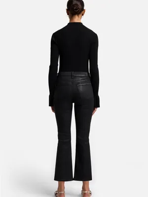 7 For All Mankind High-Waist Slim Kick Coated Jeans Black Sz 24 NWT thumbnail 2