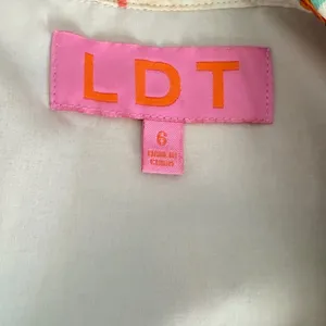 LDT Multi-Color Geometric Abstract‎ Print Button Front Midi Shirt Dress Size 6 thumbnail 6