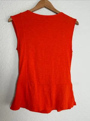 Anthropologie Leifnotes Orange Wrap Tank Top Summer Colorful Casual Sleeveless thumbnail 5