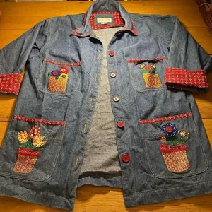 Vintage Casey Coleman Jean button up shacket s/m Blue thumbnail 1