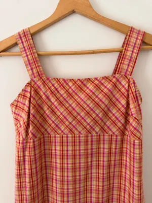 California Concepts Vintage 90s Y2k Pink Plaid Mini Dress thumbnail 3