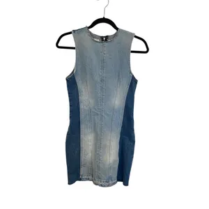 Zara Patchwork Denim Mini Dress Style 6688/006 Size XS thumbnail 3