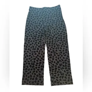 Ann Taylor Black Velvet Heart Pants Wide Leg High Rise Cropped Womens 4 NEW thumbnail 2