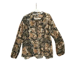 Free People Women’s Size‎ Large Out For The Night Snakeskin Print Blouse thumbnail 4