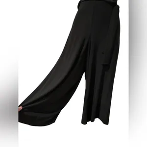 Jules & Leopold Classic Black Wide-Leg Below the Knee Pants Size M thumbnail 2