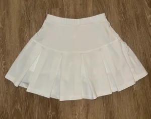 Amazon White Pleated Cheer Skort thumbnail 1
