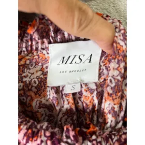 MISA Los Angeles Smocked Tiered Midi Dress Paisley Boho Cottagecore Size Small thumbnail 5