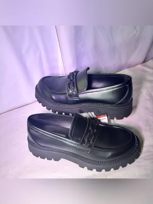 Steve Madden Black Platform Lug Sole Moccasin Loafers thumbnail 3