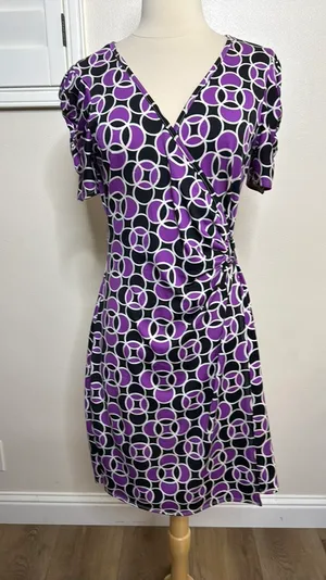 #47 Jonathan Martin Geometric Print Faux Wrap Dress thumbnail 6