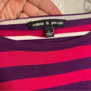 Cable & Gauge Womens Size Large Boatneck Dolman Sleeve Sweater Purple Pink Color thumbnail 9