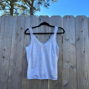 Vintage white lace babydoll tank top size‎ small thumbnail 2