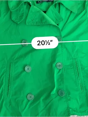 Lauren Ralph Lauren Jacket 8 Green Double Breasted Cropped Lightweight thumbnail 13