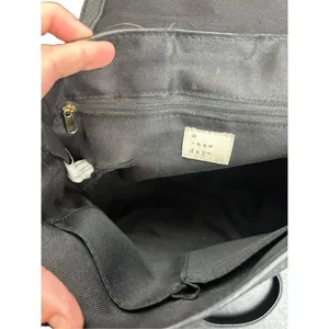 A New Day black faux leather convertible backpack Leather snap closure mini back thumbnail 9