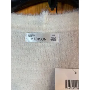 89th Madison long form cardigan size large ivory long sleeve nwt (4755) Read thumbnail 4