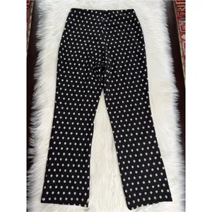 Anthropologie Black Daisy Print Mikayla Cropped Flare Pants thumbnail 7